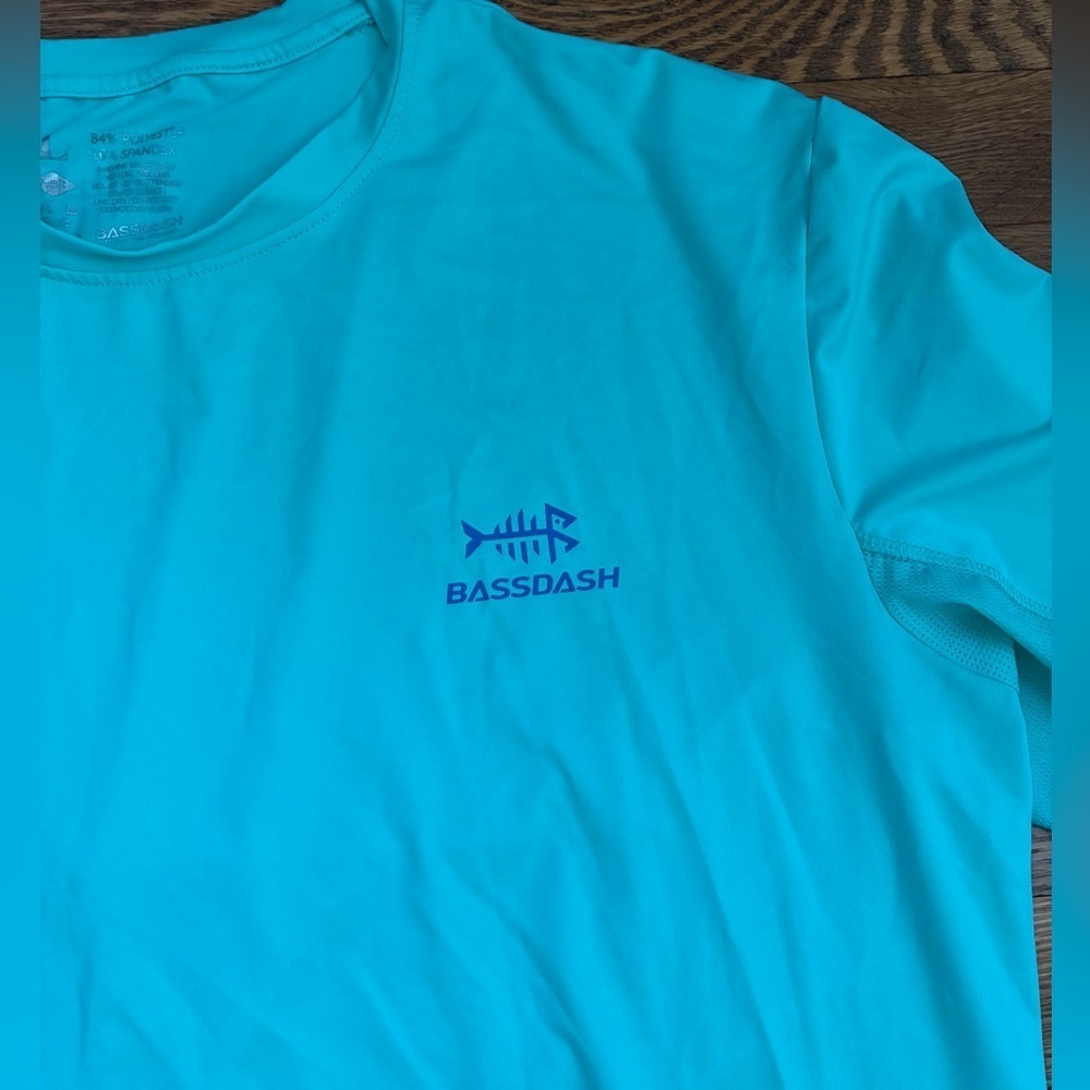 Bassdash Men’s Teal Long Sleeve Sun Fishing Shirt - Size L - Picture 2 of 9